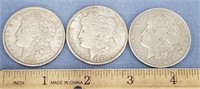 Lot of 3 Morgan silver dollars 1921S, 1921, 1921