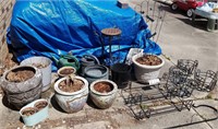 Group of Flower Pots, Sheperds Hook,