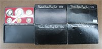 5 United States Proof Sets 1973-77