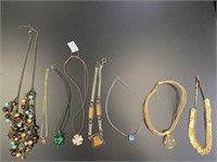 MULTI MEDIA NECKLACE LOT OF 8