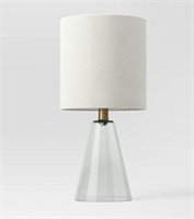 12.75"x6.5" Glass Cone Mini Table Lamp Clear