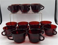 16 Cranberry Red Tea Cups