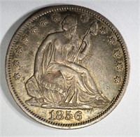 1856 SEATED HALF DOLLAR, ORIGINAL, AU