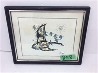 framed print, geese flying, 9 x 11