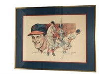 St. Louis Cardinals Stan Musial Signed Watercolor