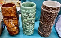 CERAMIC TIKI MUGS / VASES