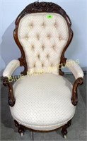 Victorian wood/upholstered chair-