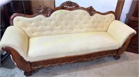Victorian wood/upholstered couch-