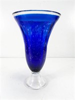 Cobalt Blue Footed Vase