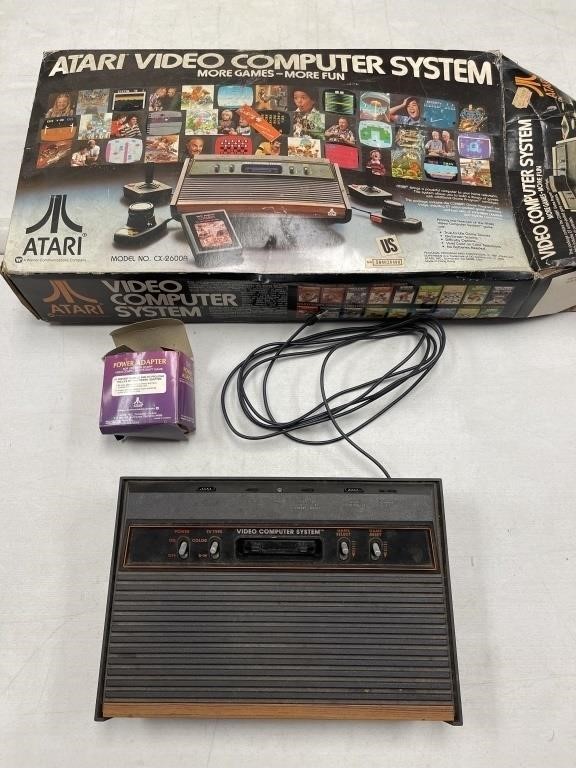 VINTAGE ATARI GAME SYSTEM WITH ADAPTER CORD