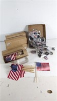 (1) American Miniature Flags & Keychains Set