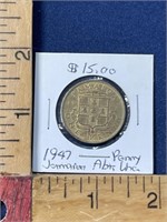 1947 Jamaica penny coin