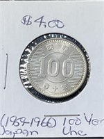 Japan uncirculated coin circa 1959 to 1966 ¥100