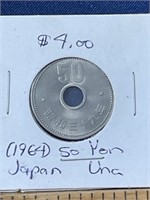 1964 uncirculated Japan coin ¥50