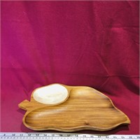 Wood & Mother Of Pearl Tray (Vintage)