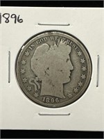 Silver 1896 Barber Half Dollar