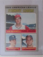 1970 TOPPS 1969 A.L. STRIKEOUT LEADERS NO.72