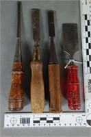 Four (4) Assorted Socket Chisels