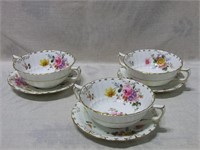 Royal Crown Derby “Posies” 3 double handles soup