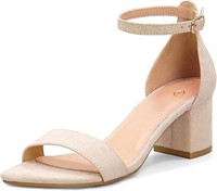 R2438  Penny Sue Chunky Heels Sandals Nude 8.5M