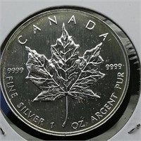 1997 Canada $5 Silver Coin Maple Leaf 1 t oz.