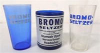 Lot of 3,Bromo Seltzer Glasses
