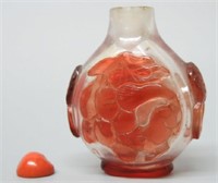 CHINESE RUBY OVERLAY SNUFF BOTTLE