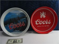 (2) Metal Classic COORS Beer Trays