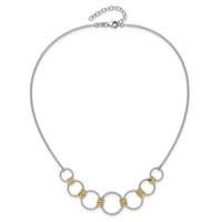 Sterling Silver- Gold-plated  Diamond Cut Necklace
