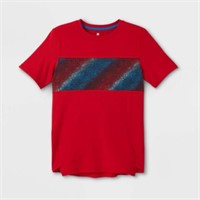All In Motion Boys' XS (4-5) Chest Stripe Tee