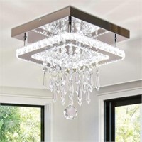 Square LED Crystal Chandeliers  Cool White