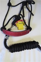 BLING ROPE HALTER W/REMOVABLE LEAD