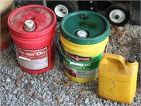 (3) containers to include partial five gallon