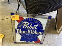 Pabst Blue Ribbon Stain Glass - Large Crack