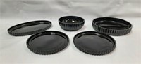 (5) Black Glass Dishes - See Description