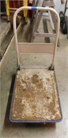 Metal flat cart w/ fold down handle, 28" x 19" -
