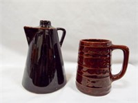 Oven Proof Glazed Coffee Tea Pitcher Carafe &