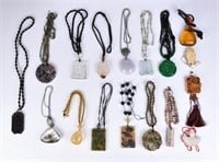 A Group of 17 Pendant Necklaces