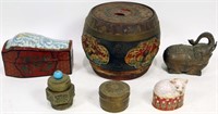 MIXED LOT OF SIX DECORATIVE ASIAN BOXES