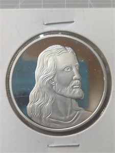 Silver dollar size Jesus coin