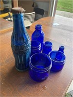 Cobalt blue glass, and Coca-Cola bottle Mansfield
