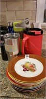 Plates & travel cup lot