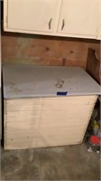 Empty wood box with enamel top