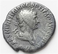 SPQR Trajan AD98-114 silver Denarius Ancient coin