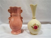 Brush Art Pottery Pink Vase & Lenox USA Hand