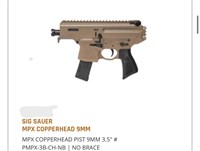 Sig Sauer MPX Copperhead 9MM MSRP $2,079.00