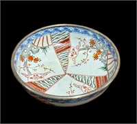 Japanese Imari Bowl with Sterling Rim