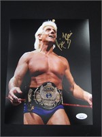 WWF RIC FLAIR SIGNED 8X10 PHOTO JSA COA