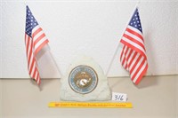 US Marine Corp Flag Holder for Outdoor Fake Stone