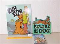 3 Pc Scooby Do Lot - 2 Metal Signs & new in